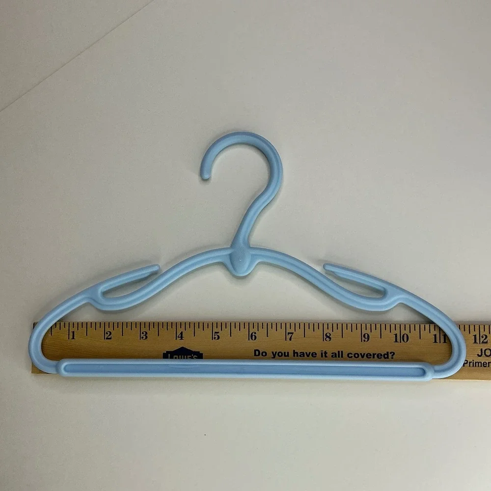 Blue Plastic Baby Hangers Kids 48 Pack Notched Slim Design 11.5 Inch